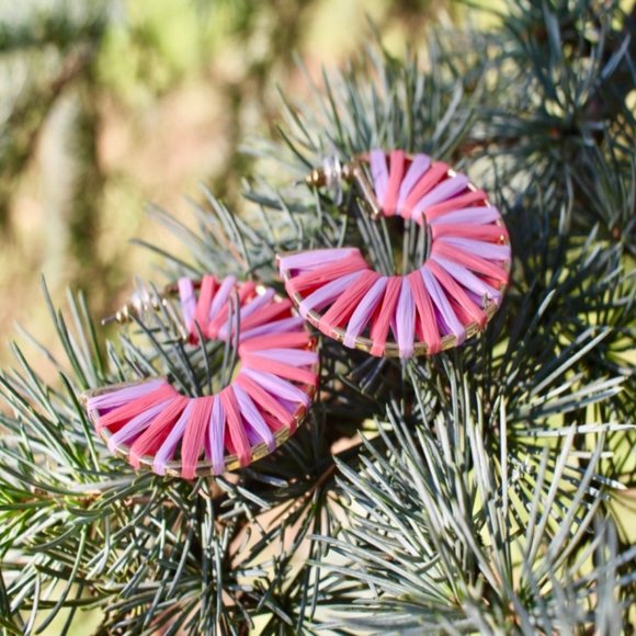 ANTHRO x BaubleBar Boho Bolo Raffia Hoop Earrings - Picture 11 of 12